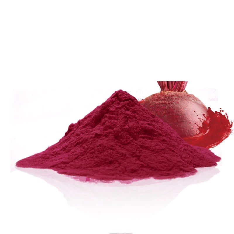 Finely ground beet root powder with fresh sliced beets