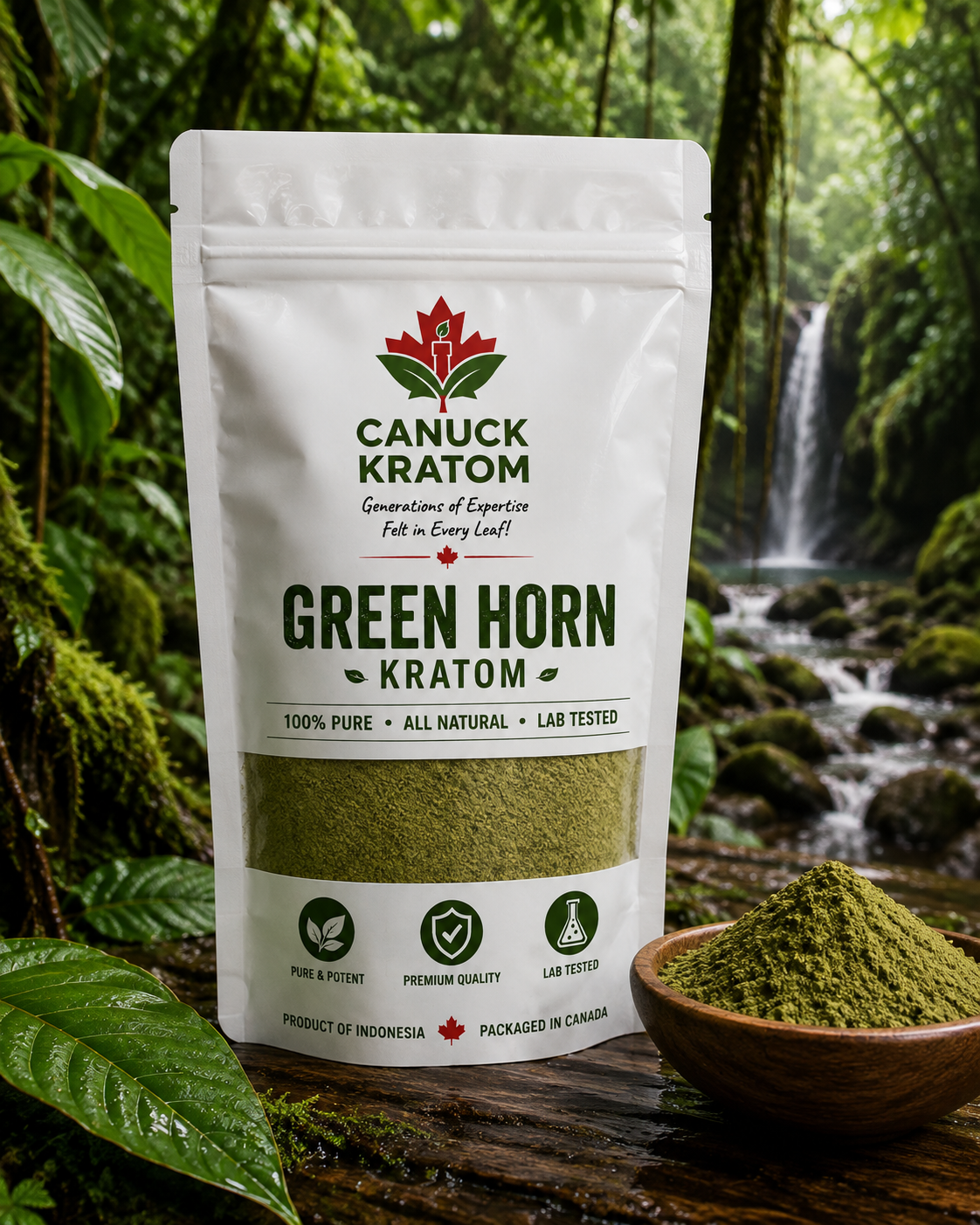 Green Horn Kratom Canada – premium Indonesian Green Horn Kratom powder from Canuck Kratom