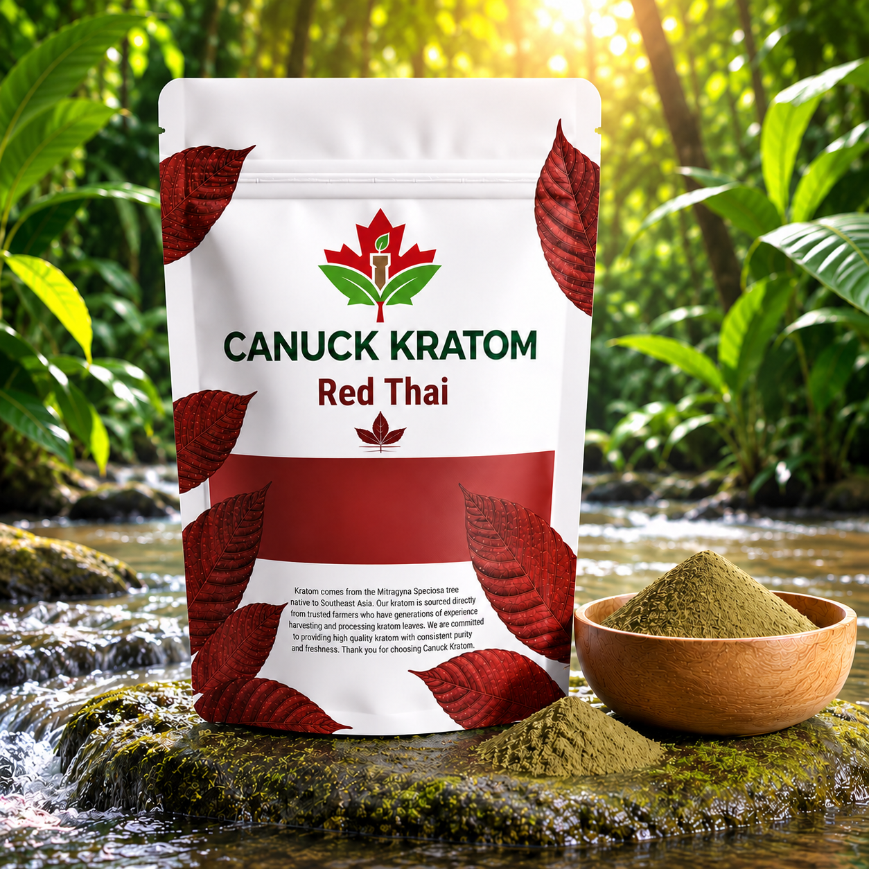 Premium Red Thai Kratom powder Canada – carefully sourced, finely ground and quality tested Mitragyna speciosa
