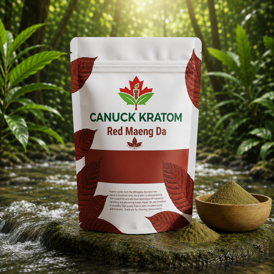 Hand-selected Red Maeng Da Kratom powder available in Canada