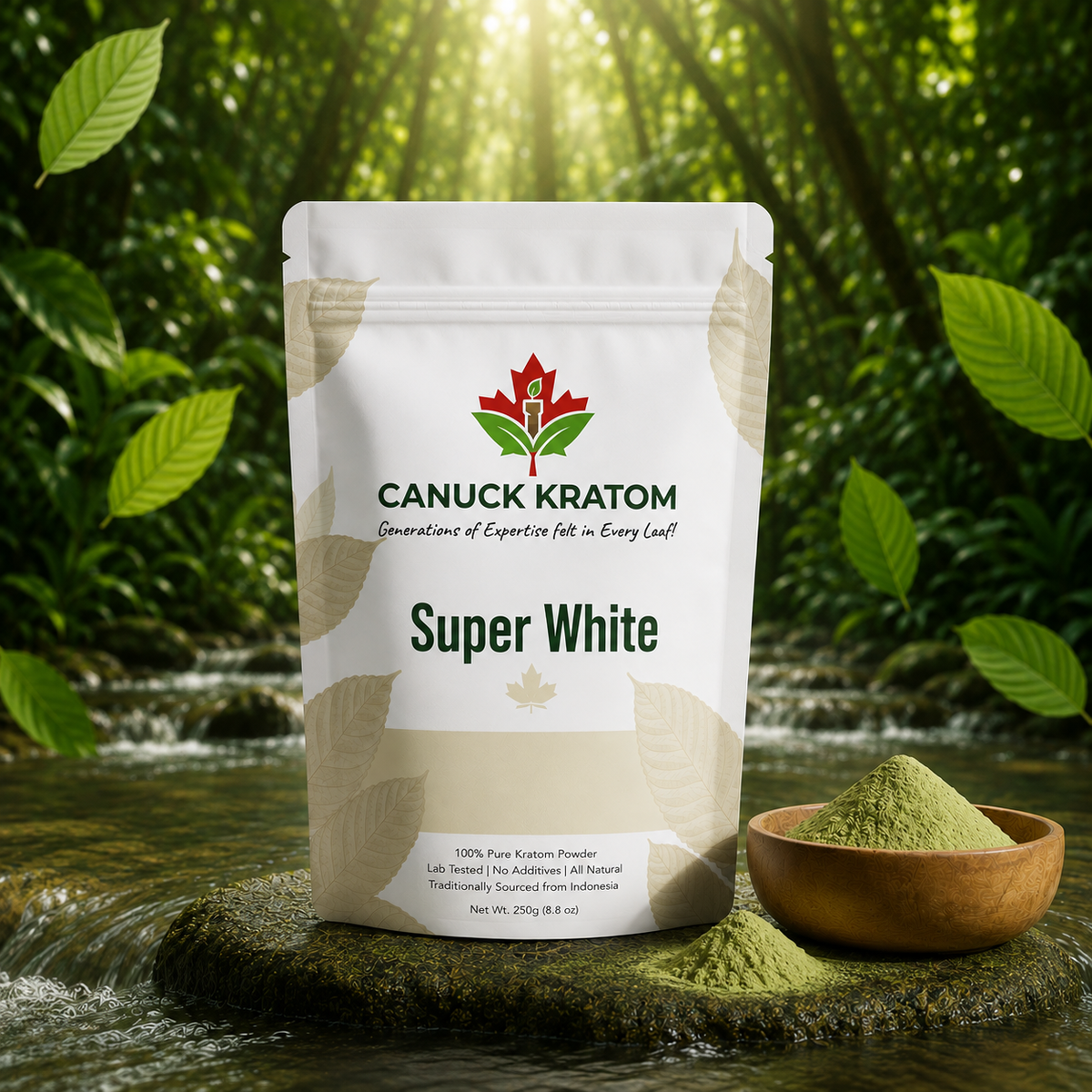 Super White Kratom Canada – premium Super White kratom powder from Canuck Kratom