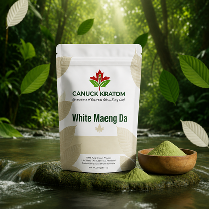 White Maeng Da Kratom Canada – premium White Maeng Da kratom powder from Canuck Kratom